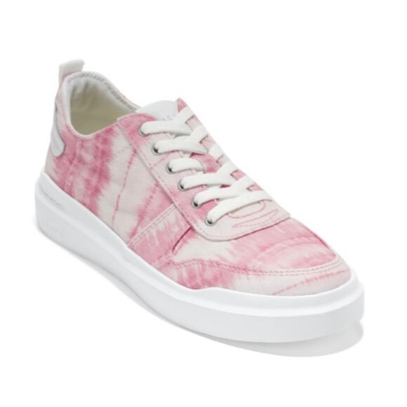Cole Haan Womens 7 Grandpro Rally Canvas Court Sneaker in Pink Ikat NEW - Picture 1 of 11